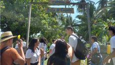 Momento da visita ao Camping Brisa do Coqueiro