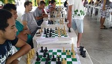 Simultânea de xadrez realizada no campus