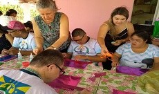 A oficina contou com uma grande participação e interação dos alunos especiais