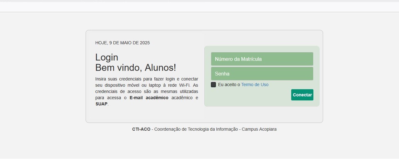 aluno.JPG Tela de login da rede IFCE-ALUNO