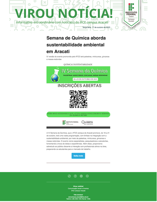 Semana de Química aborda sustentabilidade ambiental em Aracati_17-10-2023