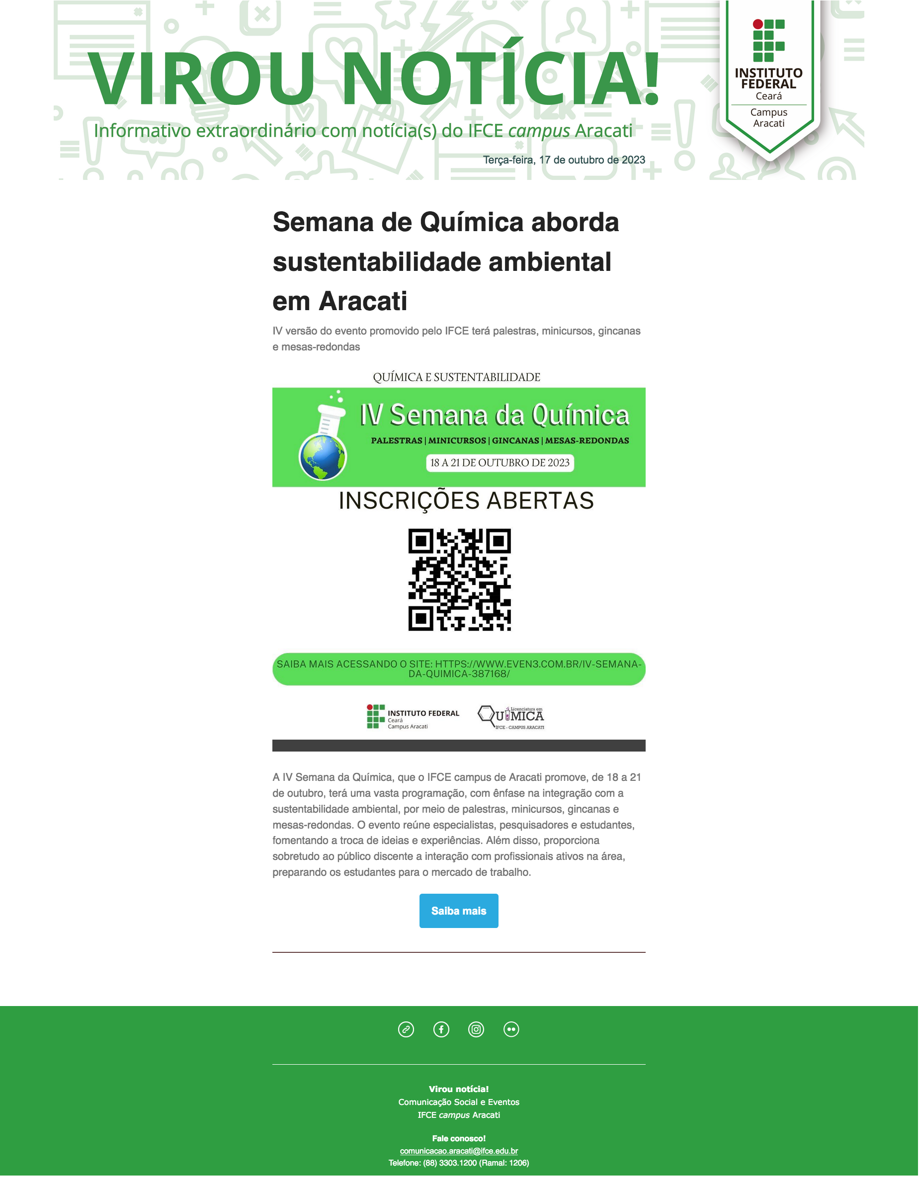 Semana de Química aborda sustentabilidade ambiental em Aracati_17-10-2023