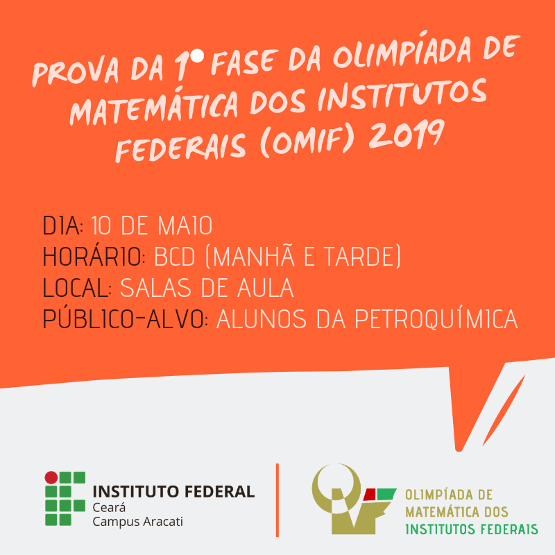 prova 1ª fase OMIF 2019