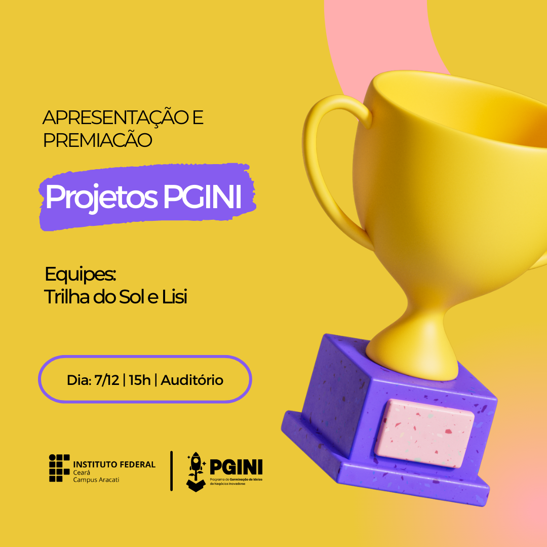 Apresentação e Premiação Projetos do PGINI Apresentação e Premiação Projetos do PGINI