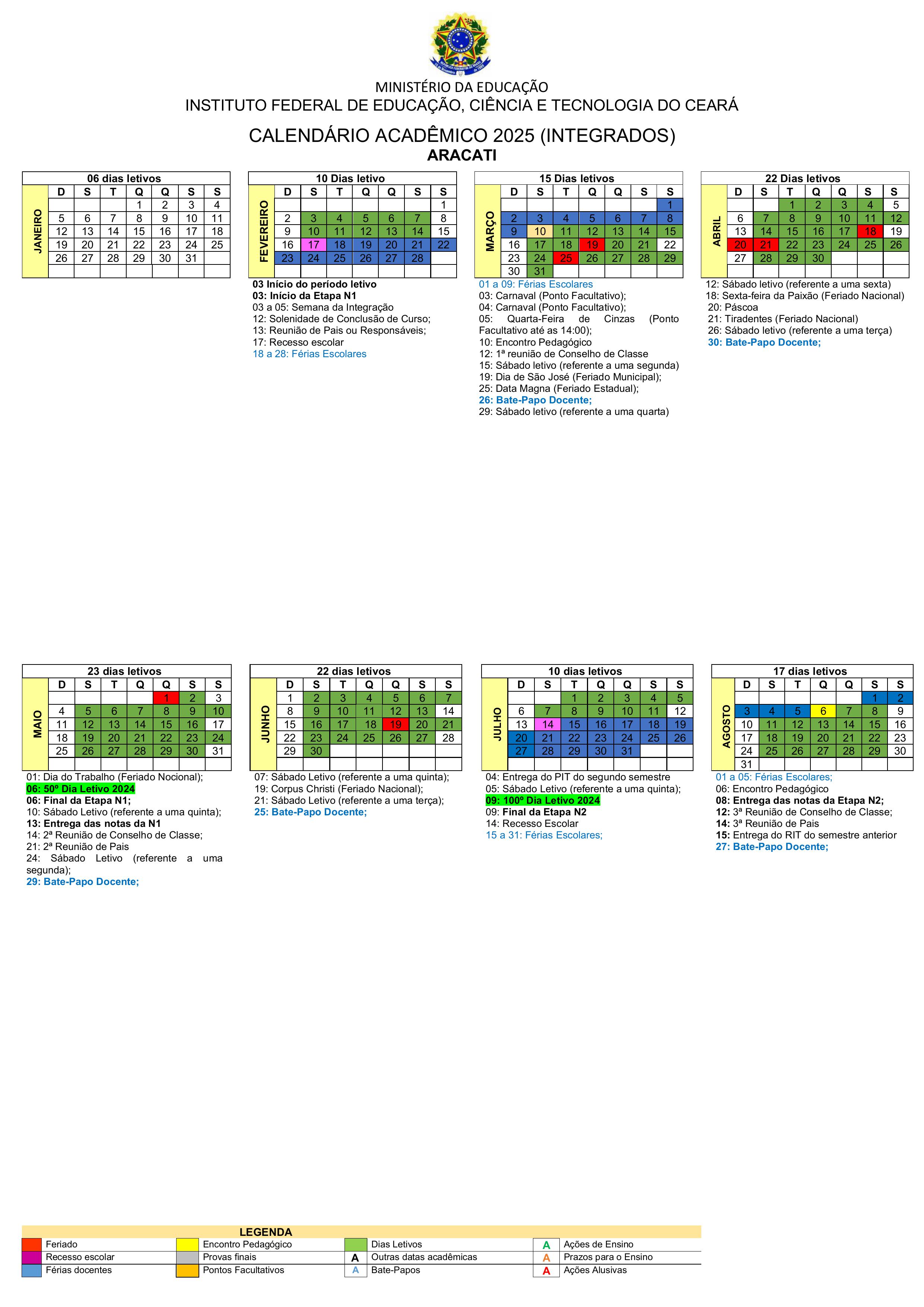 Calendário acadêmico 2025 - anual 0