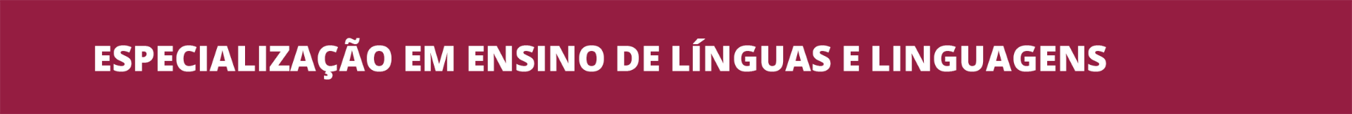 Banner especialização Ensino de Linguas e Linguagens
