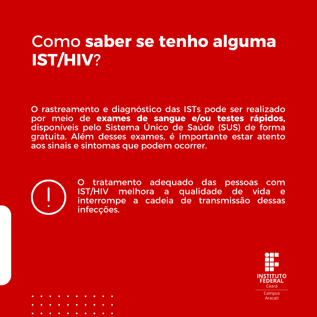 Como saber se tenho alguma IST/HIV?