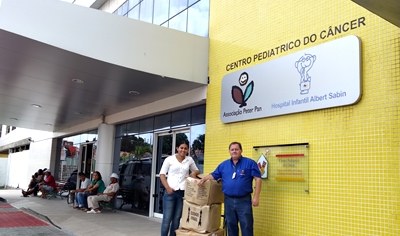 Doação de tampinhas para Associação Peter Pan