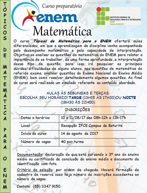 Cursinho matematica enem 2017