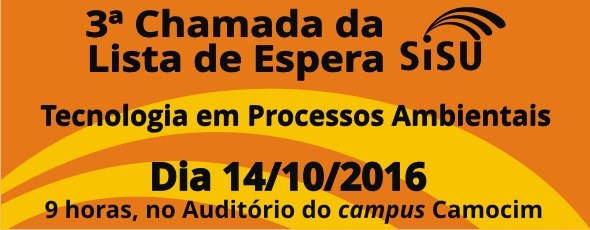 Banner 3ª Chamada TPA 2016.2