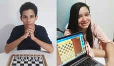 Alunos Heron e Letícia, premiados na segunda edição do evento Integra Games