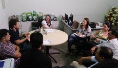 Encontro entre diretor do IFCE de Caucaia e secretárias municipais ocorreu no gabinete do campus (Foto: Comunicação Social)
