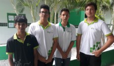Joab, Mário (prata), João Neto (bronze) e Diego representaram o IFCE na OBR (Foto: Comunicação Social)