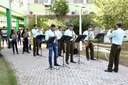 Banda Maestro Zé Pretinho tocou no hasteamento das bandeiras (Crédito: Vitor Meireles)