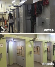 Antes e depois do laboratório de Instalações Elétricas do campus Cedro