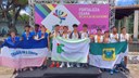 Pódio do 4x100 masculino 