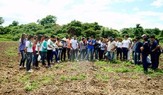 alunos de Agropecuária e Zootecnia em aula de campo