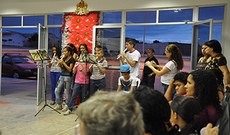 Coral Infantil do CAIC no encerramento da campanha