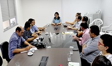 Reunião entre servidores do campus e o prefeito Marcelo Machado