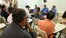 Membros da gestão do campus participaram do diálogo.