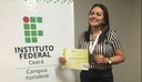 Gabriela Liberalino Lima recebeu medalha por sua atuação como pesquisadora