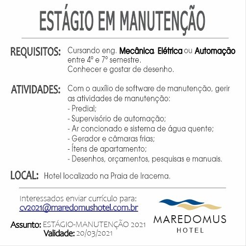 Estagio manutenção Estagio manutenção