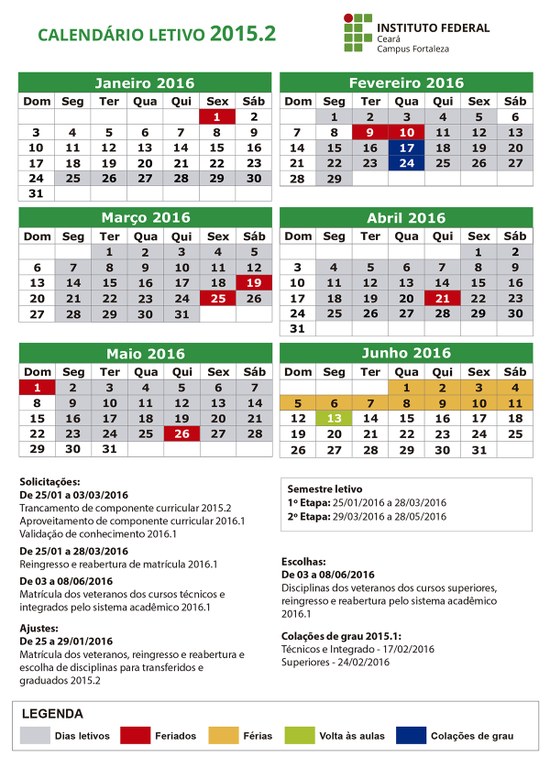 Calendário Letivo Fortaleza
