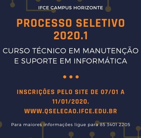 Inscrições Seleção TSMSI