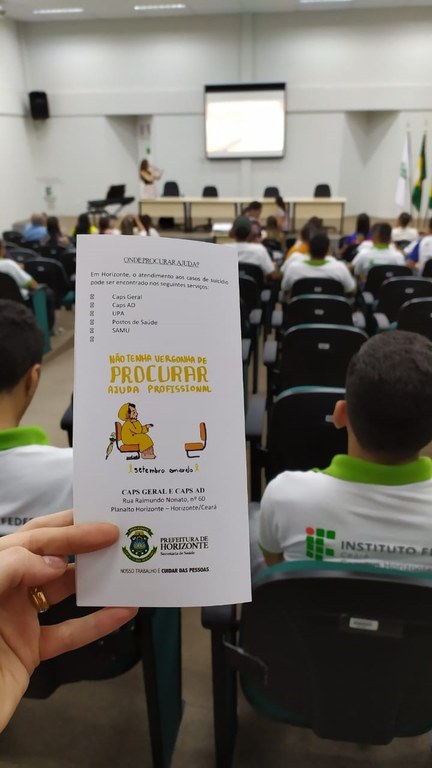 Comunidade acadêmica do IFCE Campus Horizonte participa da Ação em Alusão ao Setembro Amarelo. Comunidade acadêmica do IFCE Campus Horizonte participa da Ação em Alusão ao Setembro Amarelo.