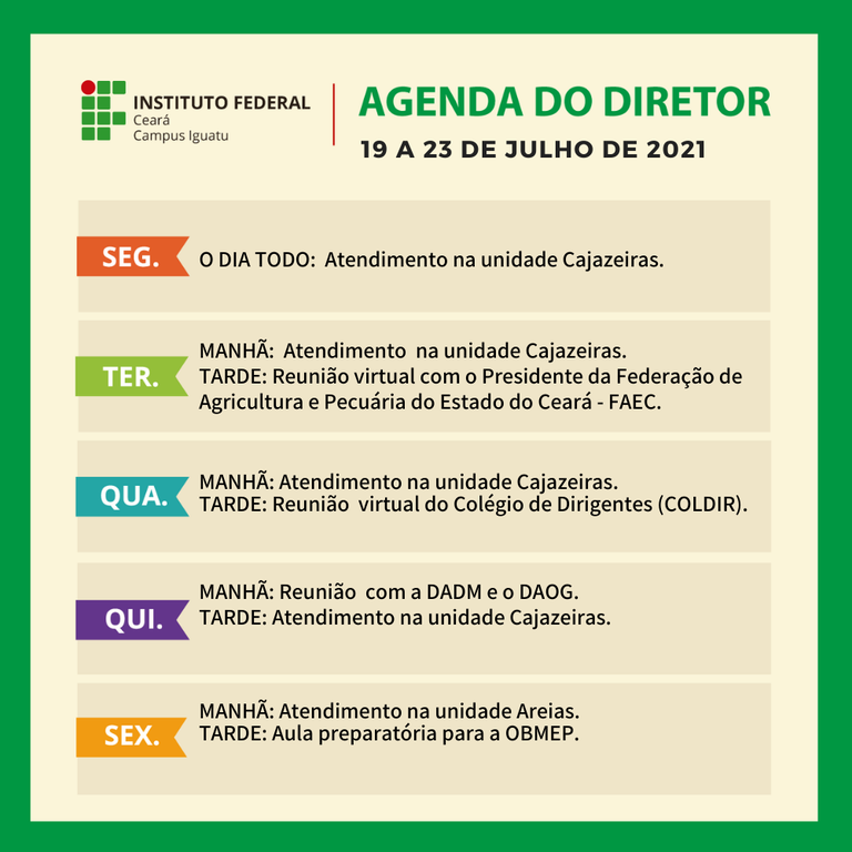19 a 23 jul 2021