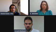 Candidatos participam do debate organizado pela Comissão Eleitoral Local. Créditos: reprodução