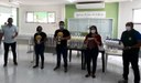 Produtos de higiene/ limpeza e protetores faciais, para profissionais de saúde, foram confeccionados por professores e estudantes para doação à comunidade. Foto: Saulo Rêgo