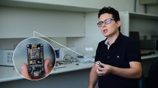 Gravação do vídeo com o estudante pesquisador. (Reprodução)