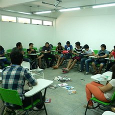 Oficina sobre orientação profissional realizada durante o projeto Juventudes em Movimento. Foto: Saulo Rêgo
