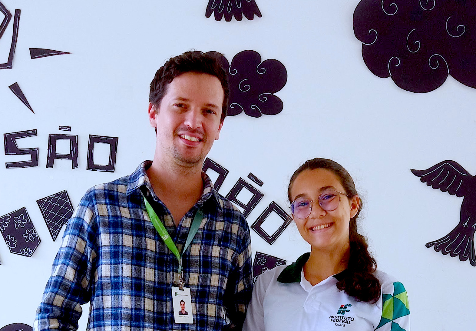 Prof. Helton e Aluna Ana Letícia