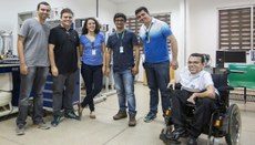 Equipe de produção do novo vídeo institucional durante gravações no campus de Cedro