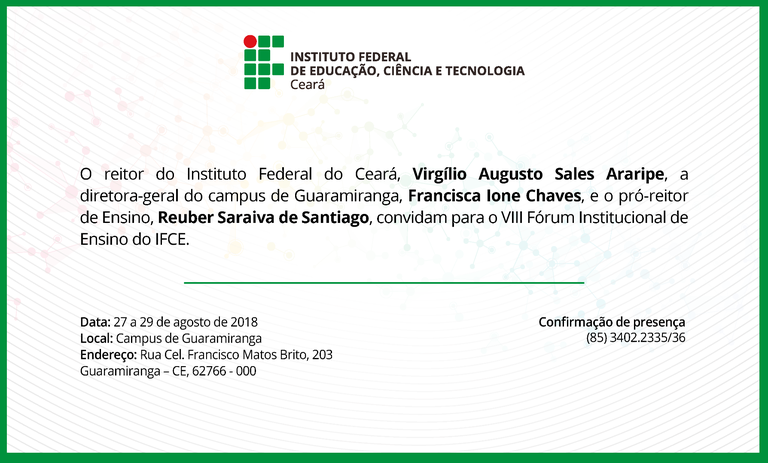 Convite Fórum de Ensino Convite Fórum de Ensino