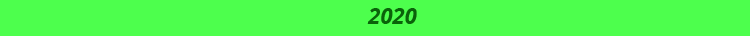 Imagem com fundo verde neon e o texto "2020" em verde escuro