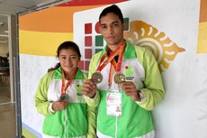 Ana Caroline e Lucas Cruz conquistam as primeiras medalhas do campus Tabuleiro do Norte nos JIF 2017.