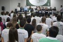 Público lotou o auditório do campus de Tabuleiro do Norte para acompanhar a abertura do Universo IFCE (Foto: Marcelo Andrade)