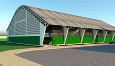 Maquete eletrônica do ginásio poliesportivo.