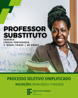 As inscrições acontecem de 09 a 17 de abril.