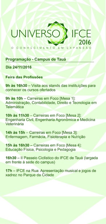 Programação 24/11 Programação 24/11