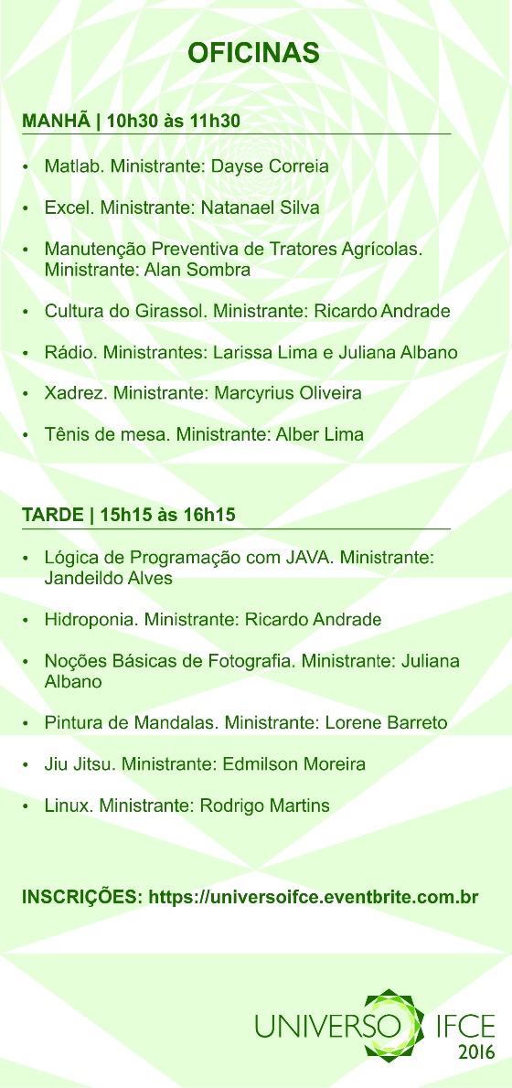 Programação Oficinas