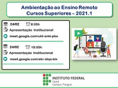 Quadro com horários das ambientações