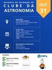 Cartaz do curso de astronomia