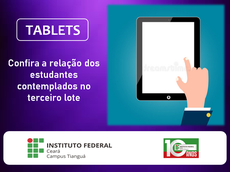 Cartaz sobre entrega de tablets