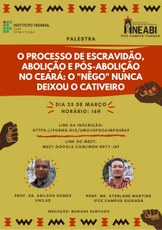 Cartaz da palestra do NEABI