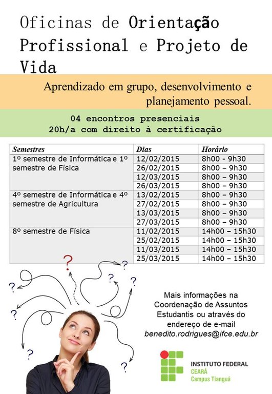 Cartaz oficinas de orientação profissional