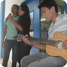 Alunos no evento